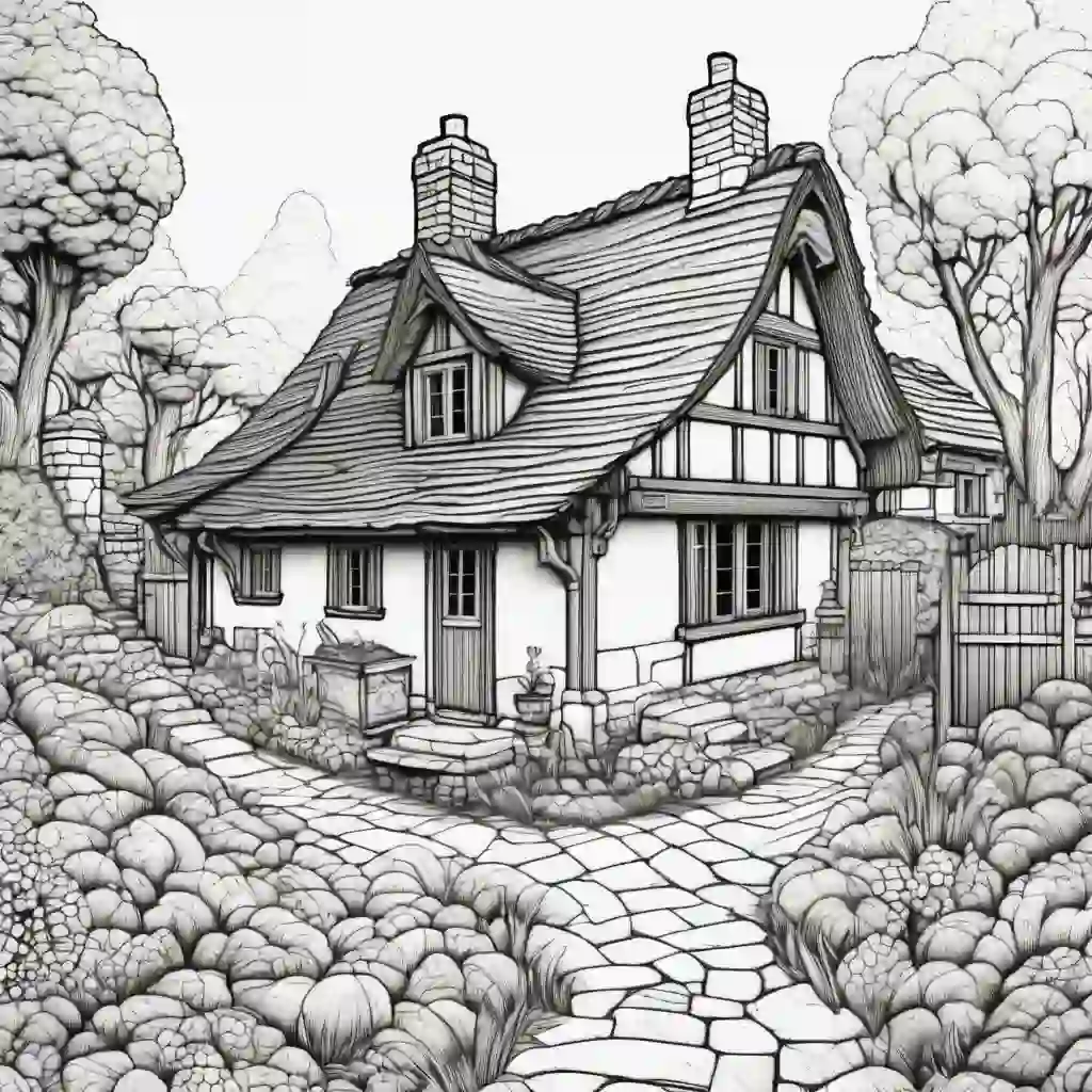 Cottages coloring pages